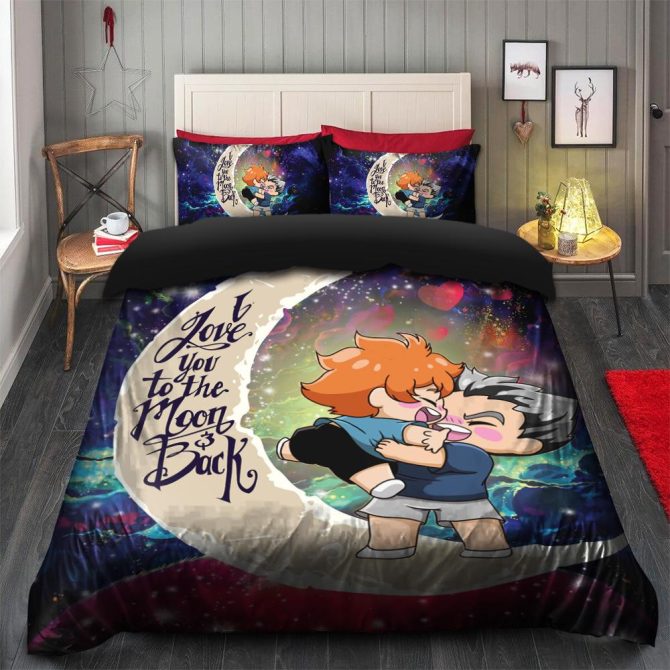 Bokuhina Love You To The Moon Galaxy Bedding Set Duvet Cover And 2 Pillowcases - Image 2
