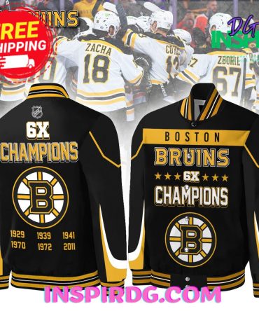 Boston Bruins 6X Champions Baseball Jacket
