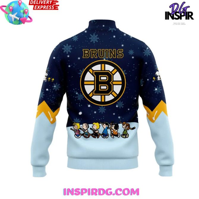 Boston Bruins Peanuts Holiday Speciality Varsity Jacket - Image 3