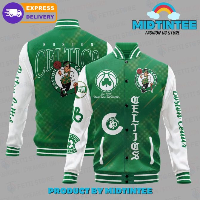 Boston Celtics Varsity Jacket - Stylish Green & White Fan Apparel With Fast Delivery