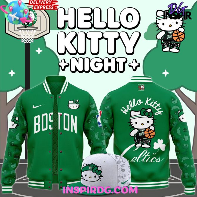 Boston Celtics X Hello Kitty Night Limited Varsity Jacket