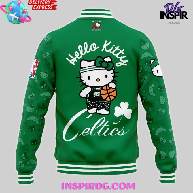 Boston Celtics X Hello Kitty Night Limited Varsity Jacket - Image 3