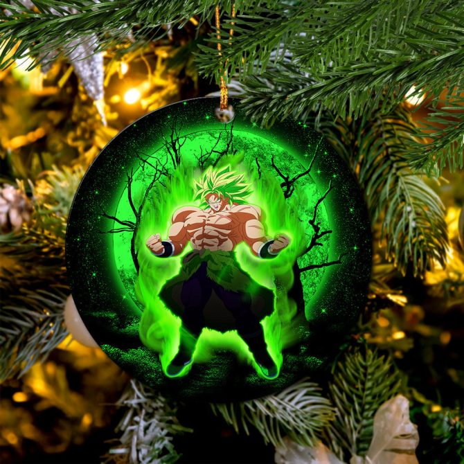 Broly Moonlight Ceramic Circle Ornament Perfect Gift For Christmas Holiday