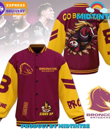 Broncos Brisbane Nrl Go Broncos Baseball Jacket