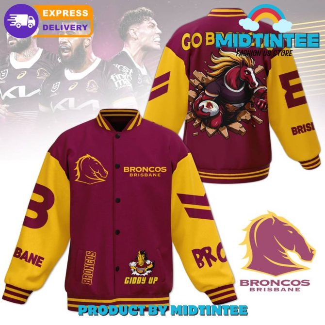 Broncos Brisbane Nrl Go Broncos Baseball Jacket