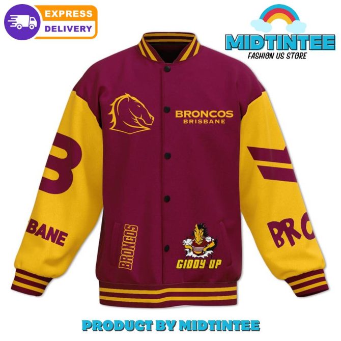 Broncos Brisbane Nrl Go Broncos Baseball Jacket - Image 2