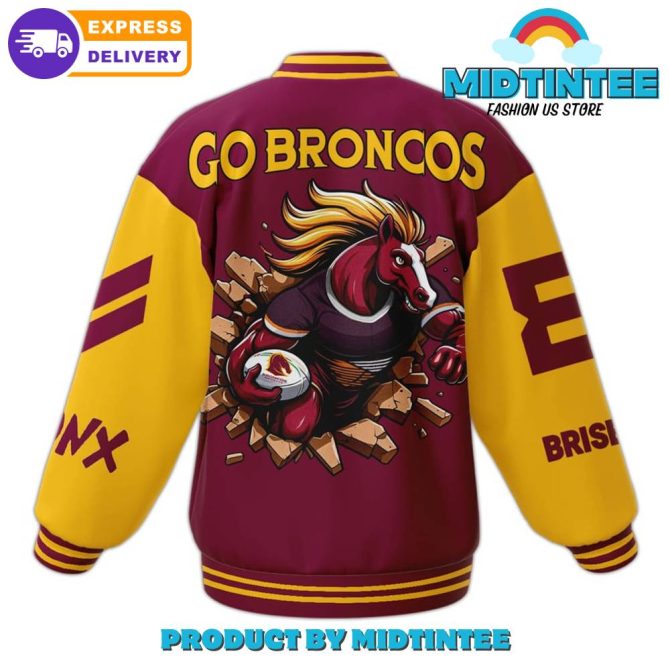 Broncos Brisbane Nrl Go Broncos Baseball Jacket - Image 3