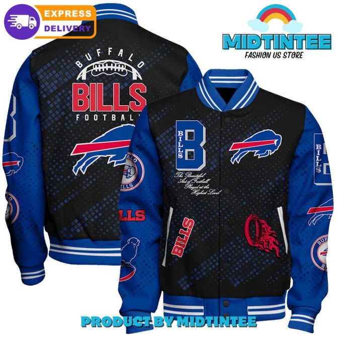 Buffalo Bills 2024 Nfl Pattern Baseball Jacket