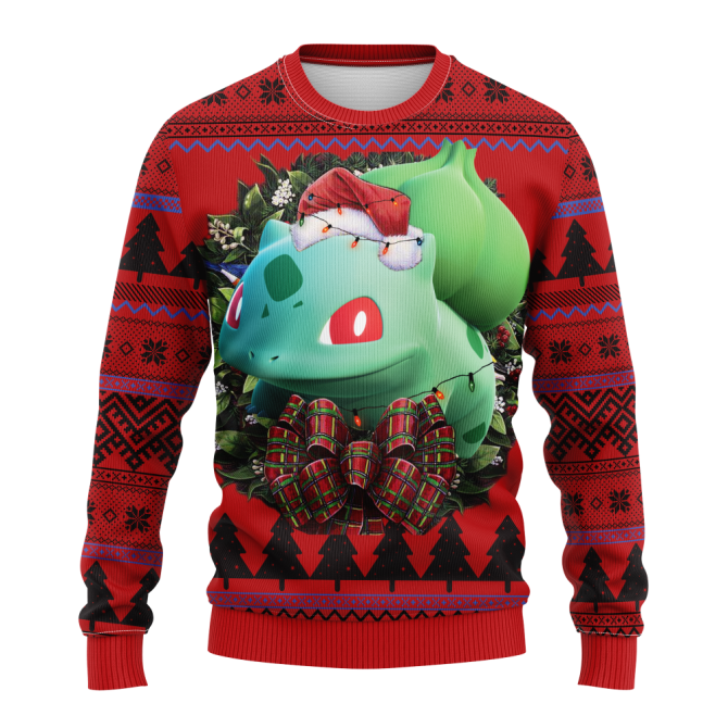 Bulbasaur Pokemon Noel Mc Ugly Christmas Sweater Thanksgiving Gift - Image 3