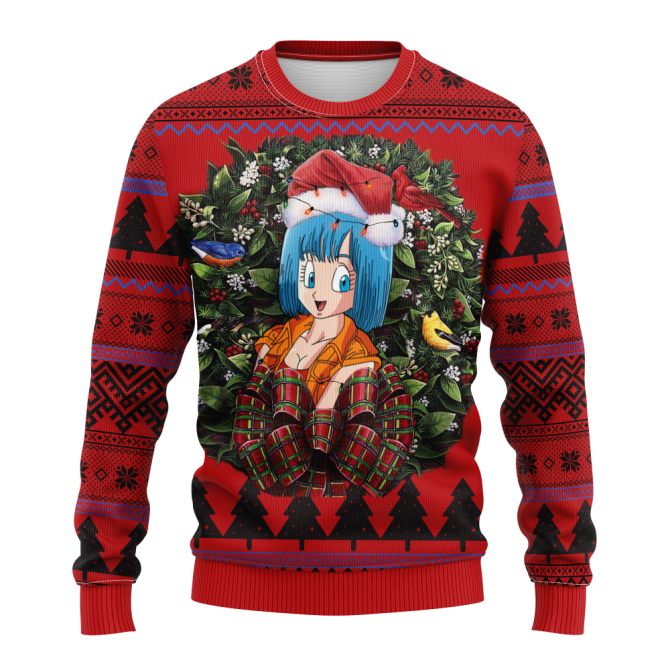 Bulma Goku Dragon Ball Noel Mc Ugly Christmas Sweater Thanksgiving Gift - Image 3
