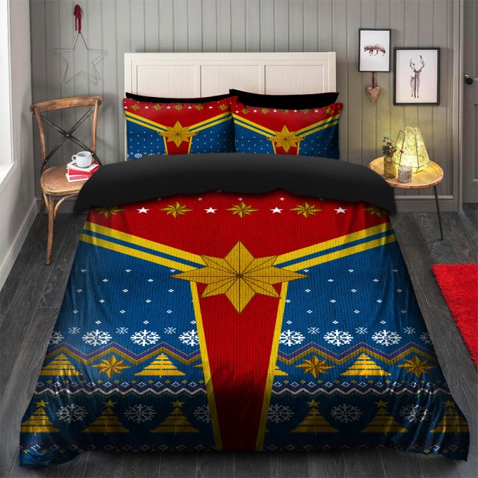 Captain Christmas Bedding Set Duvet Cover And 2 Pillowcases