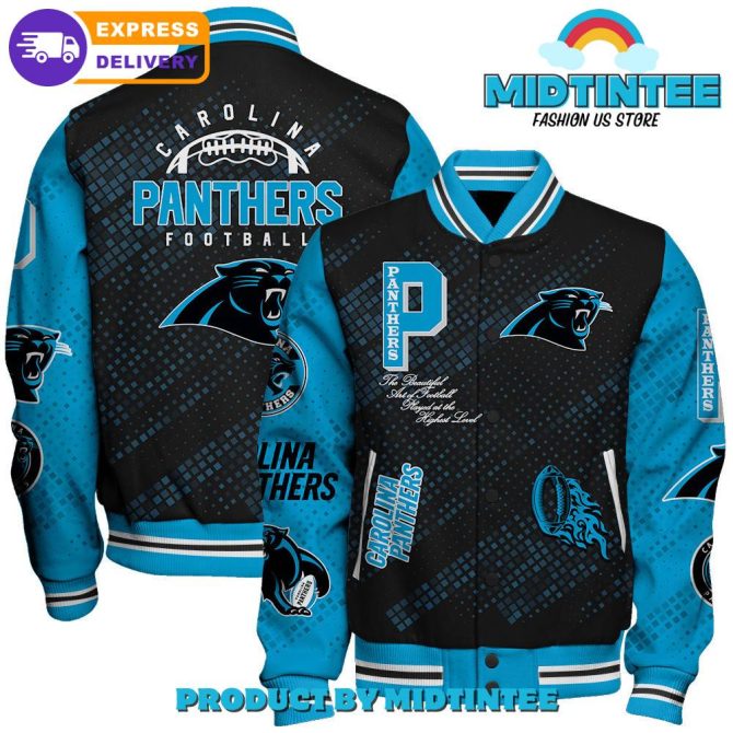 Carolina Panthers 2024 Nfl Pattern Baseball Jacket