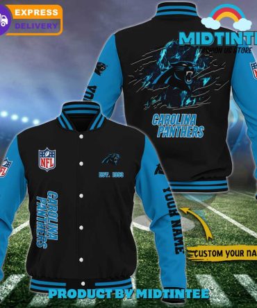 Custom Carolina Panthers Varsity Jacket - Personalized Nfl Fan Gear, Fast Delivery