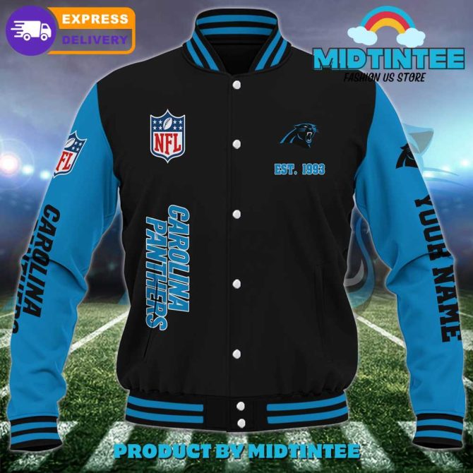 Custom Carolina Panthers Varsity Jacket - Personalized Nfl Fan Gear, Fast Delivery - Image 2