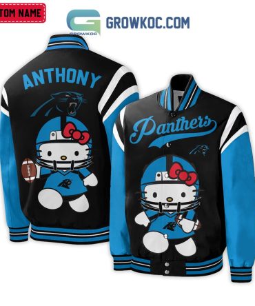Custom Hello Kitty Panthers Varsity Jacket - Personalized Sports Fan Gift