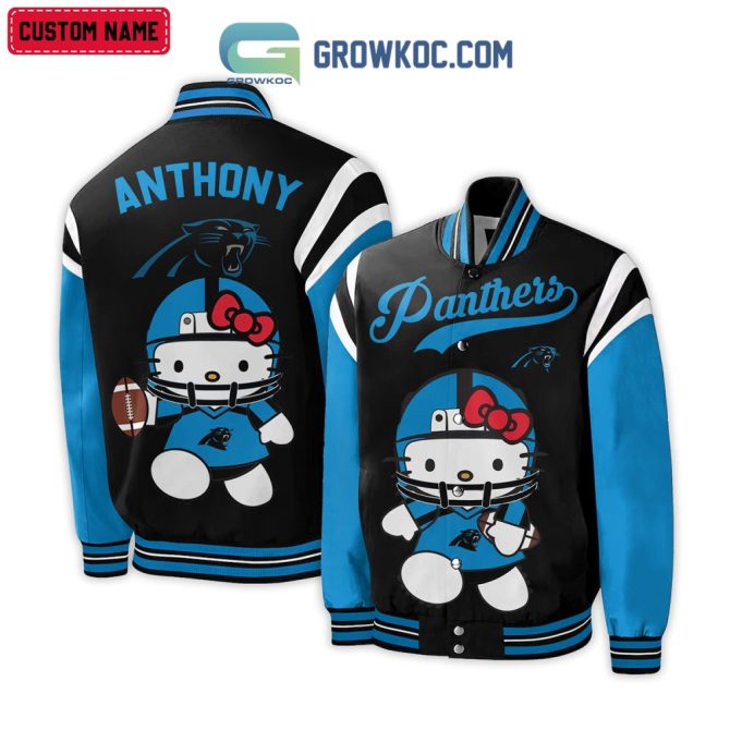 Custom Hello Kitty Panthers Varsity Jacket - Personalized Sports Fan Gift