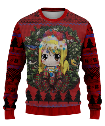 Cozy Anime Christmas Sweater - Festive Red Holiday Jumper With Cute Character Design