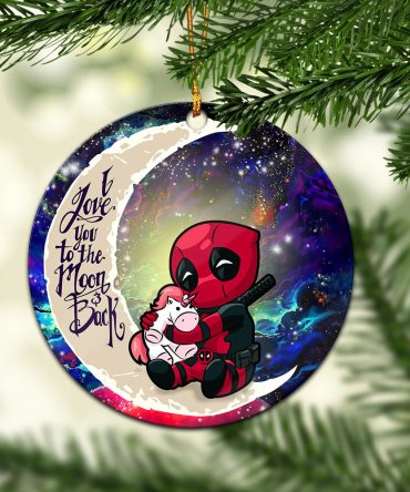 Chibi Deadpool Unicorn Toy Love You To The Moon Galaxy Ceramic Circle Ornament Perfect Gift For Christmas Holiday