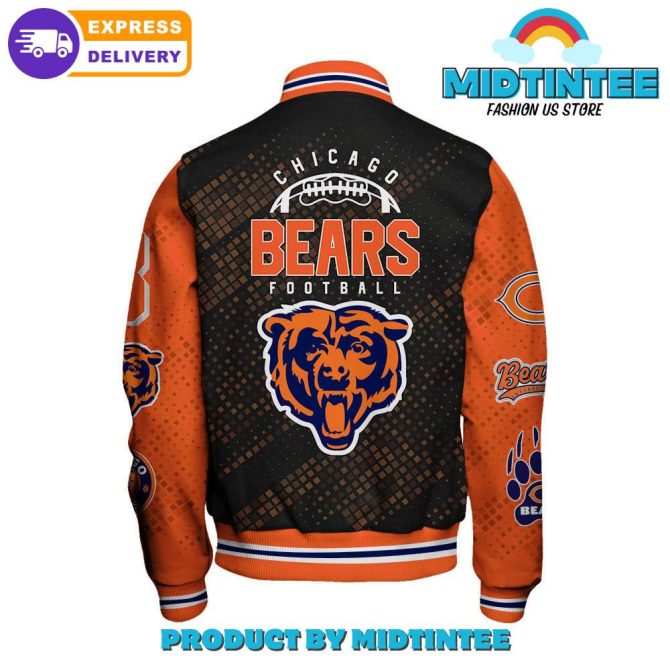 Chicago Bears 2024 Nfl Pattern Baseball Jacket - Image 3