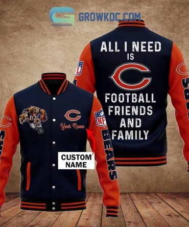 Custom Bears Varsity Jacket - Personalize Your Name, Perfect For Football Fans!