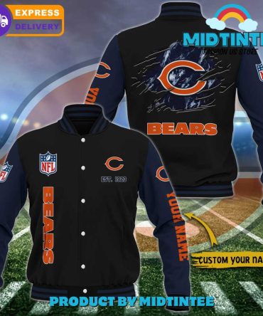 Custom Chicago Bears Varsity Jacket - Personalized Nfl Fan Gift, Fast Shipping