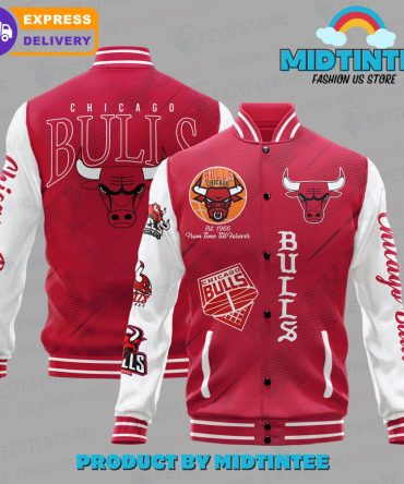 Chicago Bulls Varsity Jacket – Stylish Red & White Fan Gear With Express Delivery
