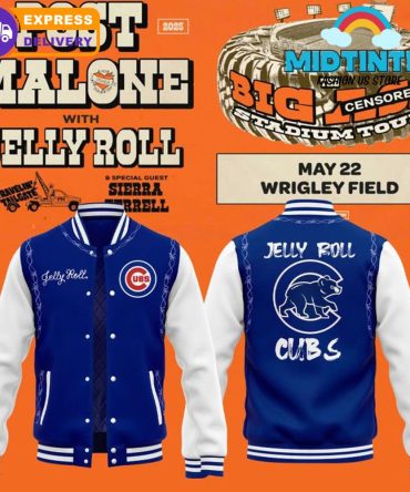 Limited Edition Jelly Roll Cubs Varsity Jacket – Perfect For Big 75 Tour Fans!