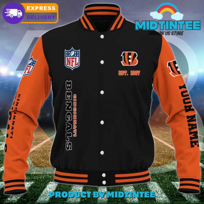 Custom Cincinnati Bengals Varsity Jacket - Personalized Nfl Fan Gear, Fast Shipping - Image 2