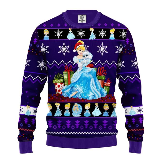 Cozy Princess Holiday Sweater - Festive Winter Wonderland Design For Kids