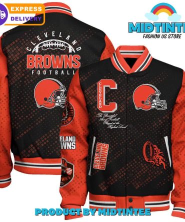 Cleveland Browns 2024 Nfl Pattern Baseball Jacket