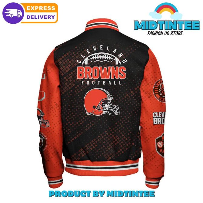 Cleveland Browns 2024 Nfl Pattern Baseball Jacket - Image 3