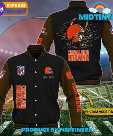 Custom Cleveland Browns Varsity Jacket - Personalized Nfl Fan Gear With Your Name