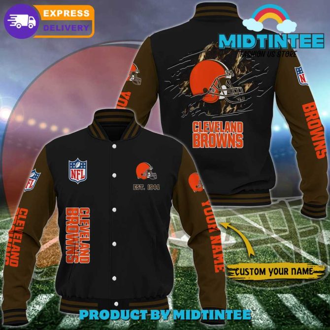 Custom Cleveland Browns Varsity Jacket - Personalized Nfl Fan Gear With Your Name