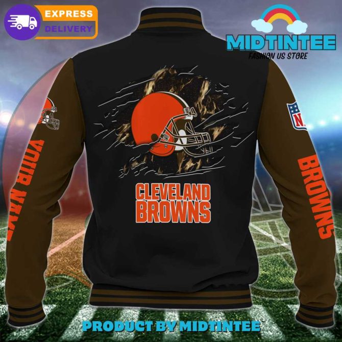 Custom Cleveland Browns Varsity Jacket - Personalized Nfl Fan Gear With Your Name - Image 3