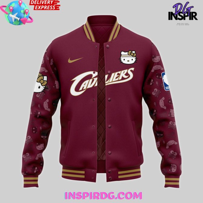 Cleveland Cavaliers X Hello Kitty Night Limited Varsity Jacket - Image 2