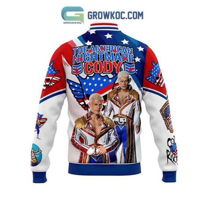 Limited Edition Cody Rhodes American Nightmare Bomber Jacket - Patriotic Design - Image 3