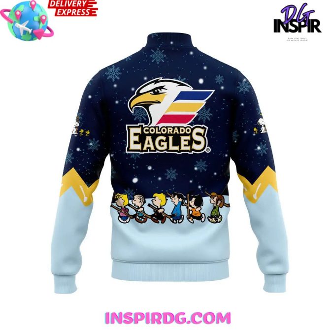 Colorado Eagles Peanuts Holiday Specialty Varsity Jacket - Image 3