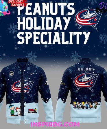 Columbus Blue Jackets Peanuts Holiday Speciality Varsity Jacket
