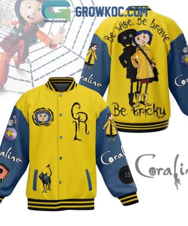 Coraline Varsity Jacket - Bold Yellow & Blue Design, Be Wise & Brave Theme – Perfect Gift!