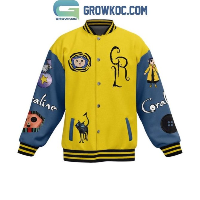 Coraline Varsity Jacket - Bold Yellow & Blue Design, Be Wise & Brave Theme – Perfect Gift! - Image 3
