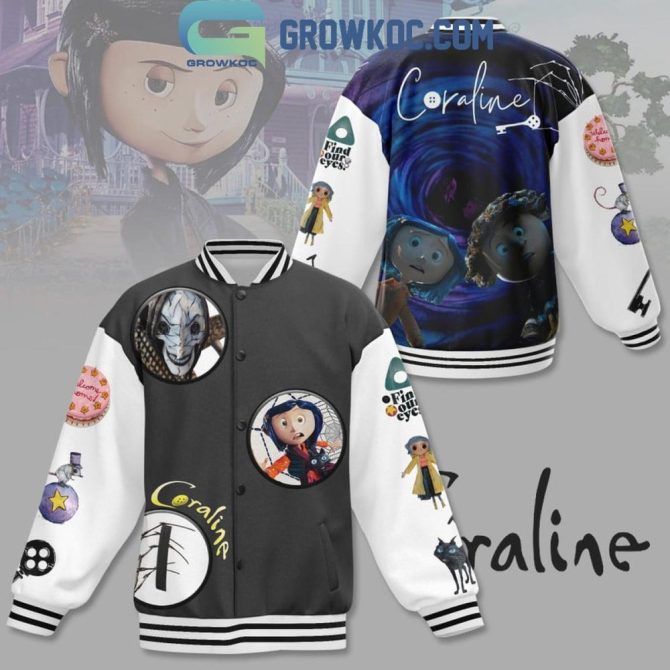 Coraline Themed Varsity Jacket - Unique Design For Fans - Comfortable & Stylish Wear