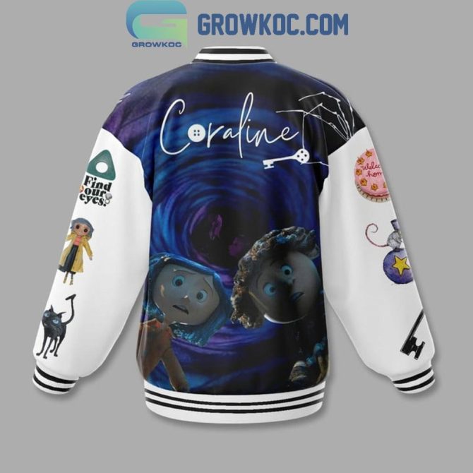 Coraline Themed Varsity Jacket - Unique Design For Fans - Comfortable & Stylish Wear - Image 3