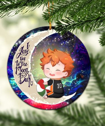 Cute Hinata Haikyuu Love You To The Moon Galaxy Ceramic Circle Ornament Perfect Gift For Christmas Holiday