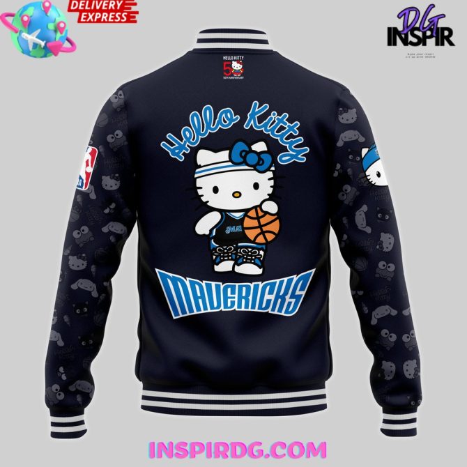 Dallas Mavericks X Hello Kitty Night Limited Varsity Jacket - Image 3