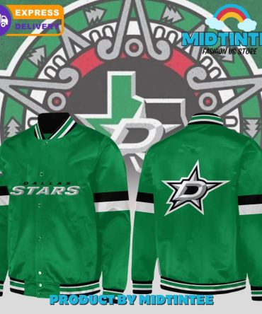 Dallas Stars Nhl Green Baseball Jacket