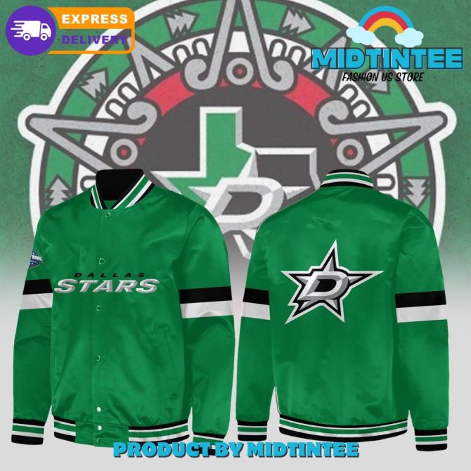 Dallas Stars Nhl Green Baseball Jacket