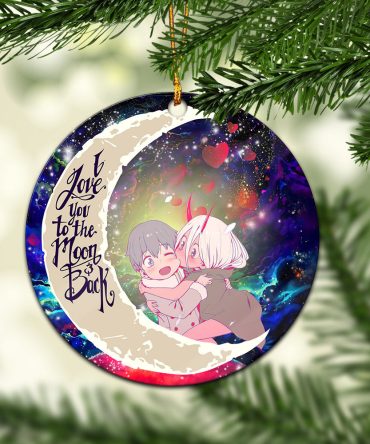 Darling In The Franxx Hiro And Zero Two Love You To The Moon Galaxy Ceramic Circle Ornament Perfect Gift For Christmas Holiday