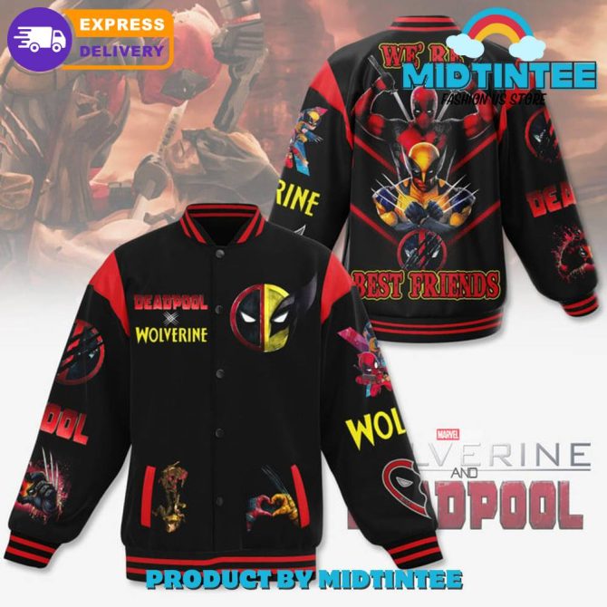 Deadpool And Wolverine We Are Best Friends Baseball Jacket