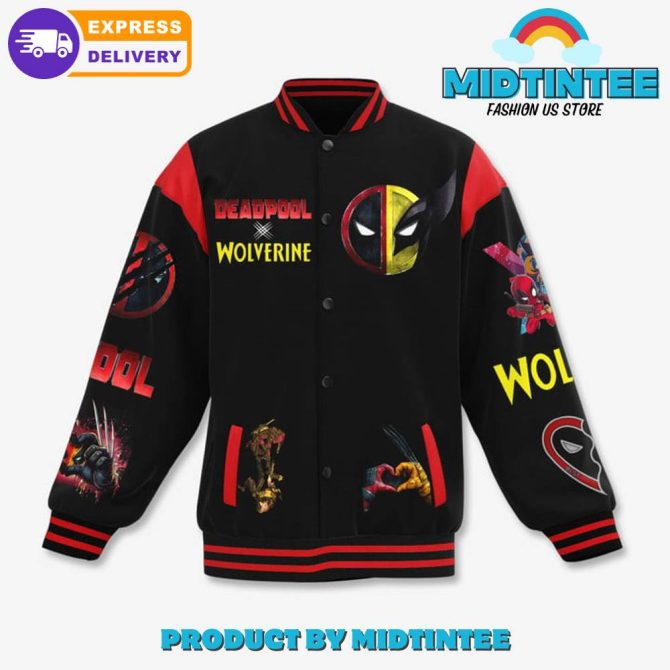 Deadpool And Wolverine We Are Best Friends Baseball Jacket - Image 2