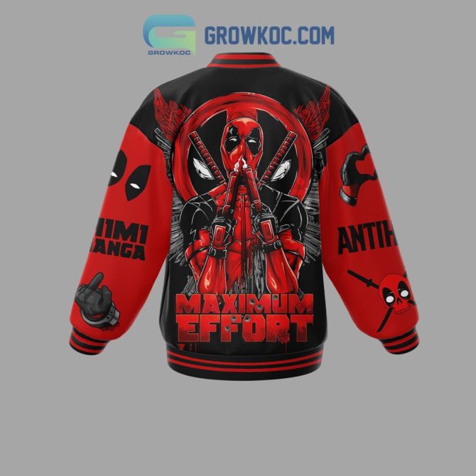 Deadpool Varsity Jacket - Bold Red & Black Design With Iconic Graphics - Perfect For Fans! - Image 2